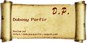 Dobosy Porfir névjegykártya